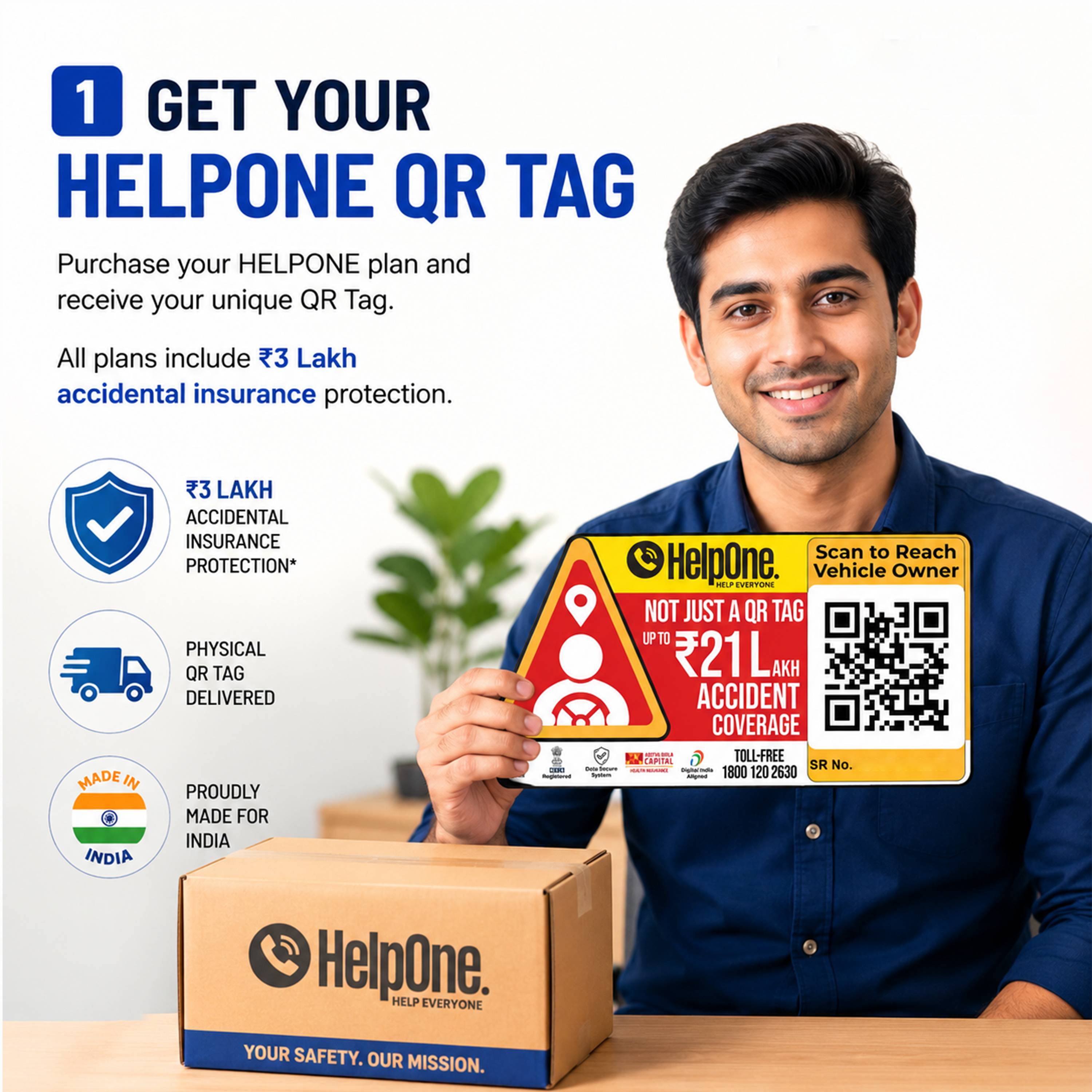 Get Your HELPONE QR Tag